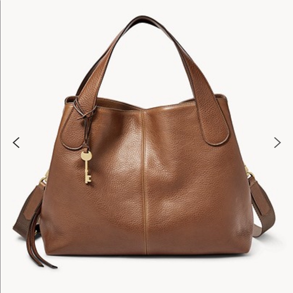 Fossil Tan Leather Shoulder Bag